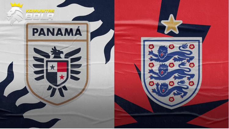 Poster pertandingan Panama vs Inggris Piala Dunia FIFA 2026 menampilkan logo Federasi Sepak Bola Panama dan lambang Timnas Inggris dengan latar bendera kedua negara.